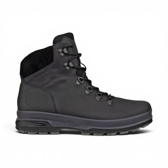 Ecco Zwarte Leren Waterdichte Veterschoenen Voor Heren - Rugged Track 25 - Image 1