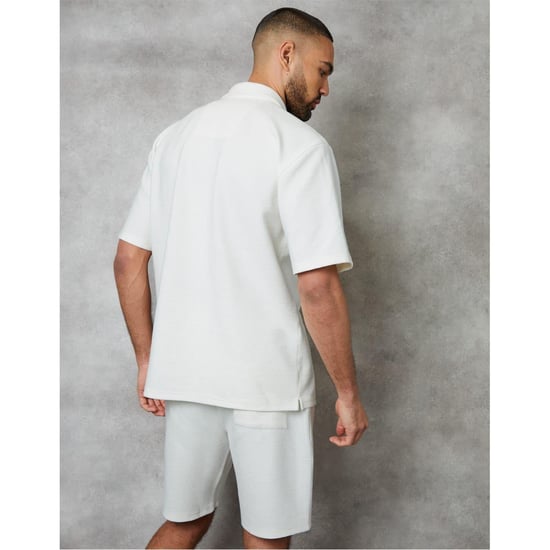 Threadbare Mannen Embley Effen Relaxed Fit Shirt (Wit) - Image 3