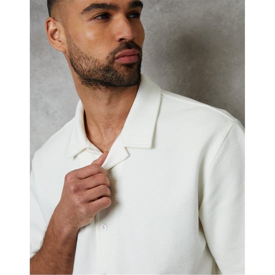 Threadbare Mannen Embley Effen Relaxed Fit Shirt (Wit) - Image 4