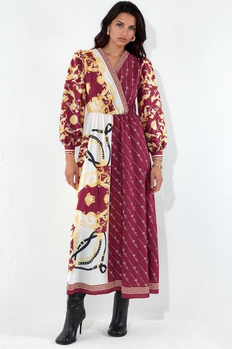 Geprinte Maxi Jurk met Ceintuur - Image 1