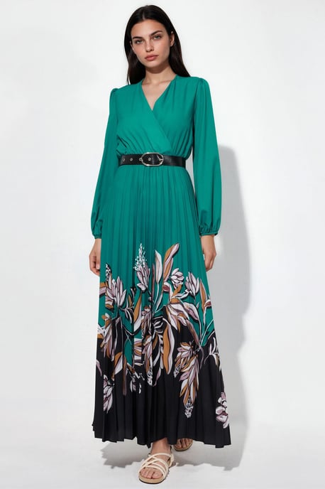 Bloemen Midi-jurk met Ceintuur - Image 1