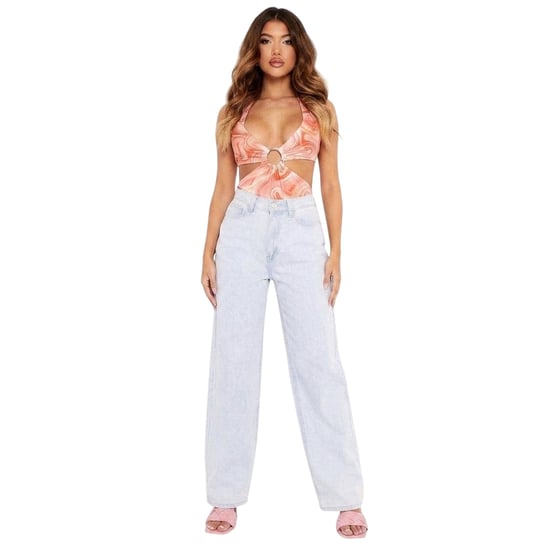 Missy Empire Dames Hoepel Halter Nek Mouwloos Bodysuit (Oranje) - Image 3
