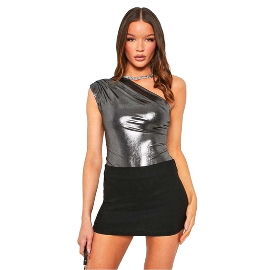 Missy Empire Nauwsluitende feestbodysuit voor dames (Grijs Metaal) - Image 1
