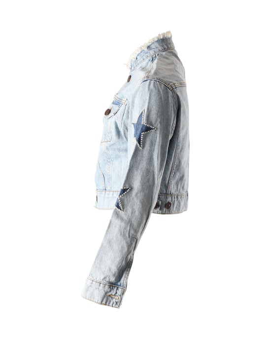 Sandro Paris Liverpool Versierde Denimjack in Blauw Denim - Image 2
