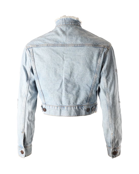 Sandro Paris Liverpool Versierde Denimjack in Blauw Denim - Image 3