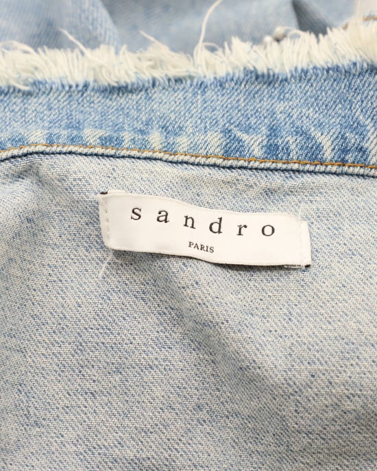Sandro Paris Liverpool Versierde Denimjack in Blauw Denim - Image 4