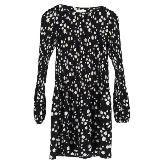 Maje Rockiz Plissé Daisy-Print Crêpe Mini Jurk in Zwart Polyester - Image 1