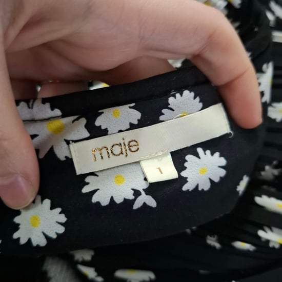 Maje Rockiz Plissé Daisy-Print Crêpe Mini Jurk in Zwart Polyester - Image 3