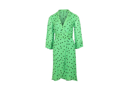 Ganni Dainty Polka Dot jurk in groene viscose - Image 1