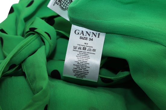 Ganni Dainty Polka Dot jurk in groene viscose - Image 3