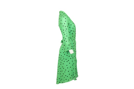 Ganni Dainty Polka Dot jurk in groene viscose - Image 4