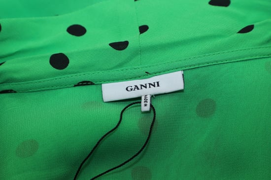 Ganni Dainty Polka Dot jurk in groene viscose - Image 5