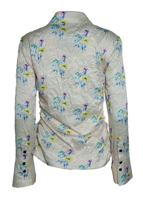 Ganni, floral crinkled blouse - Image 2