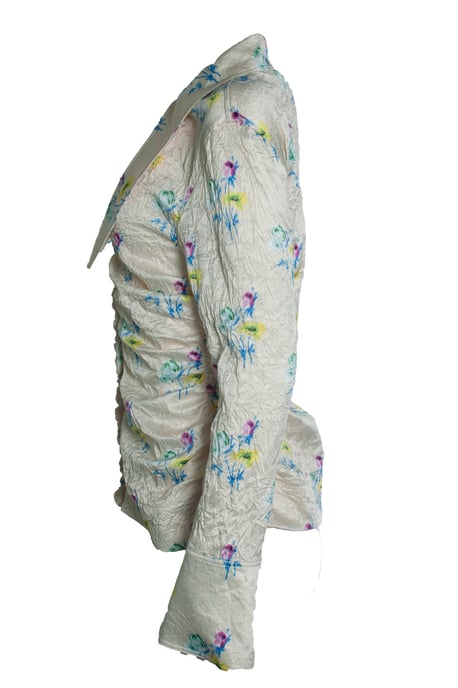 Ganni, floral crinkled blouse - Image 3