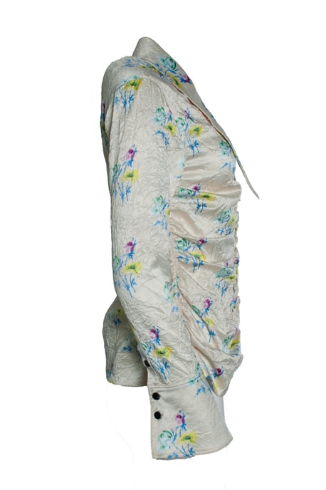 Ganni, floral crinkled blouse - Image 4
