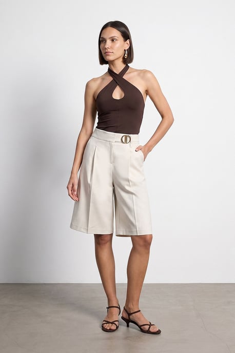 Hoge Taille Wijde Pantalon Shorts - Image 2