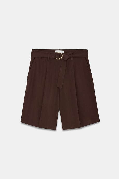 Dames Hoge Taille Ceinture Wijde Shorts - Image 6