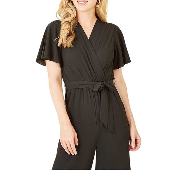 Mela London Dames Cropped V-Hals Engelenmouw Jumpsuit (Zwart) - Image 3