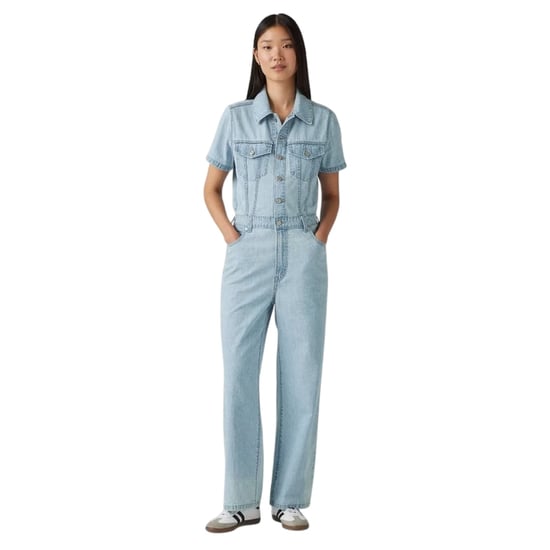 Levi's Dames Denim Korte Mouwen Jumpsuit (Blauw) - Image 3