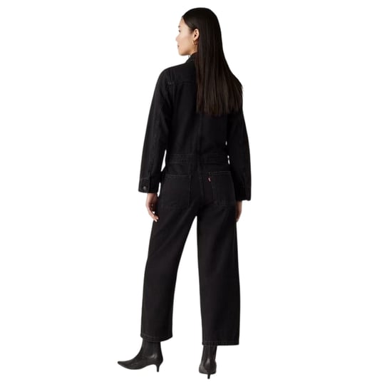 Levi's Dames Iconische Denim Col Droge Wijde Pantalon Lange Mouwen Jumpsuit (Zwart) - Image 2