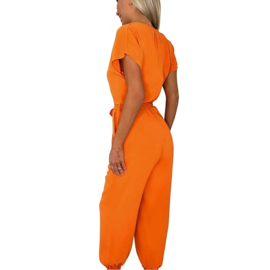 AX Paris Dames Polyester Met Ceintuur Jumpsuit (Verbrand Oranje) - Image 2