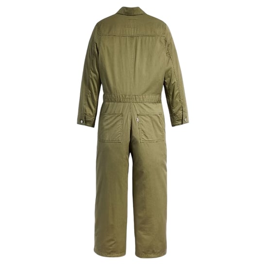 Levi's Dames Iconische Denim Kraag Wijde Pijpen Lange Mouwen Jumpsuit (Olijf Nacht) - Image 2