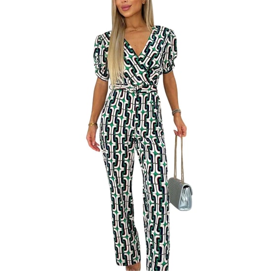 AX Paris Dames Geometrisch Patroon Ceinture Jumpsuit (Multikleur) - Image 1