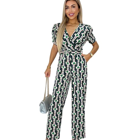 AX Paris Dames Geometrisch Patroon Ceinture Jumpsuit (Multikleur) - Image 3