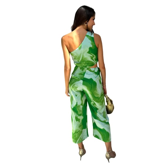 AX Paris Dames Gepersonaliseerde Uitsnijding Jumpsuit (Groen) - Image 2