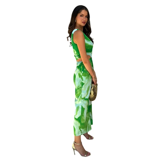 AX Paris Dames Gepersonaliseerde Uitsnijding Jumpsuit (Groen) - Image 3