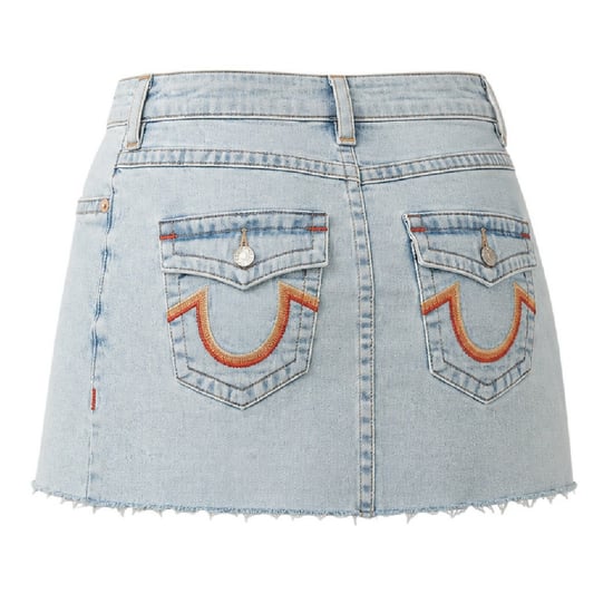 True Religion Sadie effen denim minirok voor dames (Glanzend/Vervaagd) - Image 2