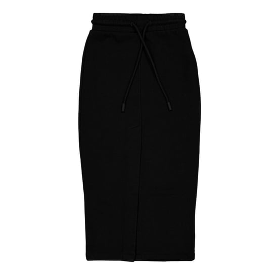 Off White Midi-rok van gestructureerd fleece voor dames (Zwart, Wit) - Image 2