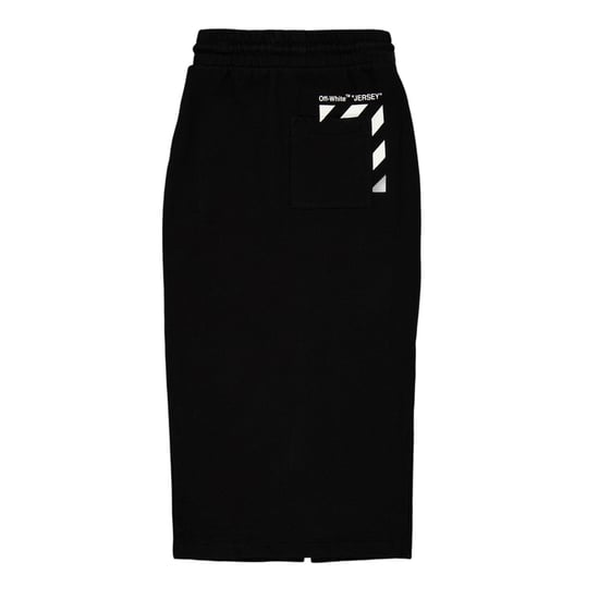 Off White Midi-rok van gestructureerd fleece voor dames (Zwart, Wit) - Image 3