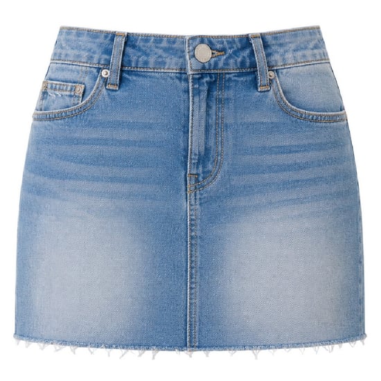 True Religion Sadie effen denim minirok voor dames (Goudkleurig/Verbleekt) - Image 1