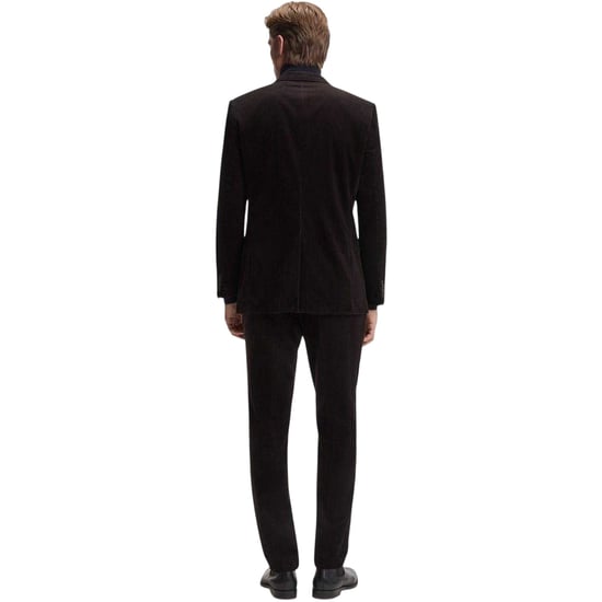 Boss Mannen Beckham Gestreepte Plissee Voorkant Broek (Bruin) - Image 2