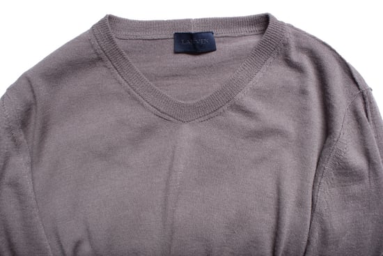 Lanvin, grey wool v neck sweater - Image 6
