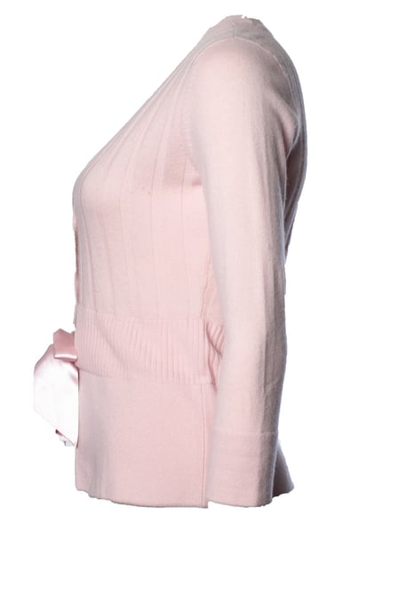 Diane Von Furstenberg, Pink cardigan with ribbon - Image 3
