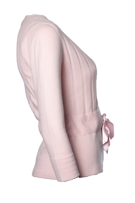 Diane Von Furstenberg, Pink cardigan with ribbon - Image 4