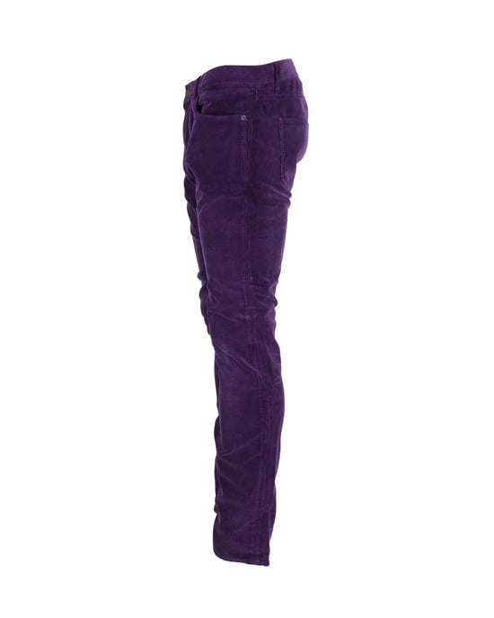 Saint Laurent Slim-Fit Corduroy Broek in Paarse Katoen - Image 2