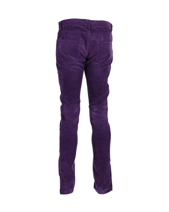 Saint Laurent Slim-Fit Corduroy Broek in Paarse Katoen - Image 3