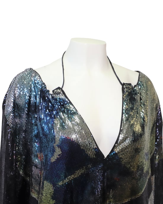Ganni Maxi-jurk van mesh met pailletten in veelkleurige polyester - Image 5