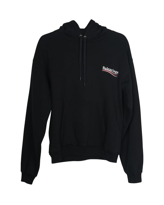 Balenciaga Politieke Campagne Hoodie in Zwarte Katoen - Image 1