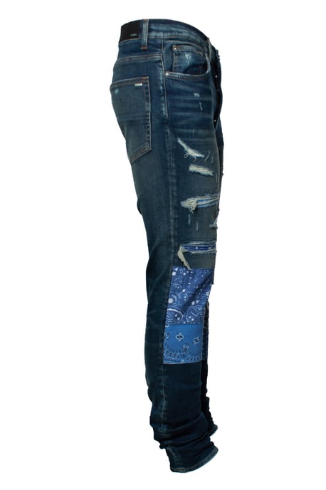 Amiri, vintage patchwork bandana jeans - Image 3