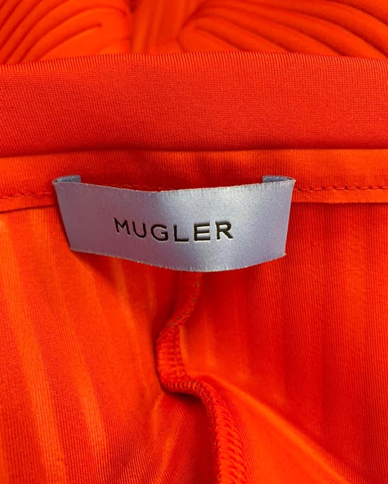 Mugler geribbelde compressiefietsbroek in rood polyester - Image 4
