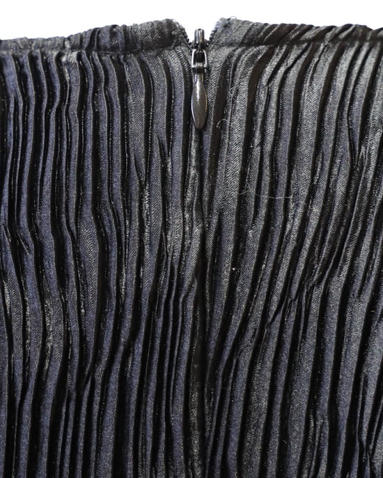 Ganni geplooide jurk met riem in zwarte viscose - Image 5