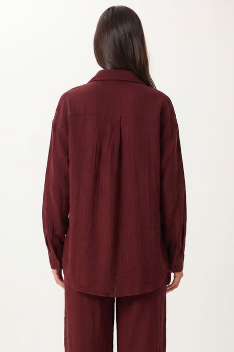 Hoge Taille Brede Pijpen Twee-Delig Co-ord Set met Kraag - Image 4