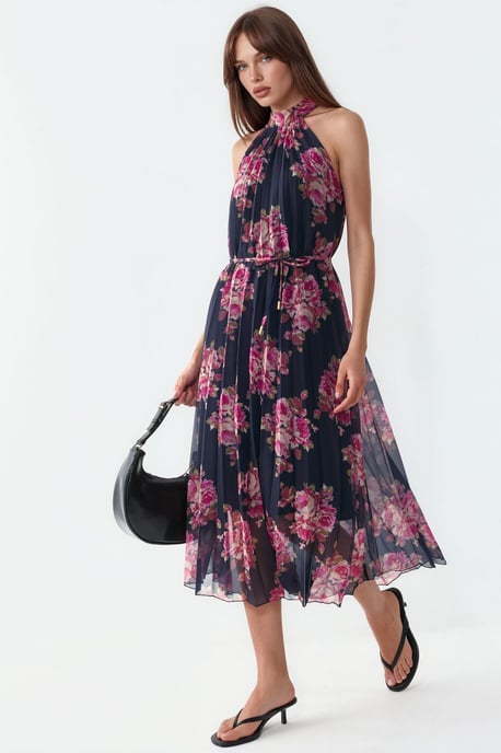 Floral Maxi-jurk met Strikdetail - Image 1