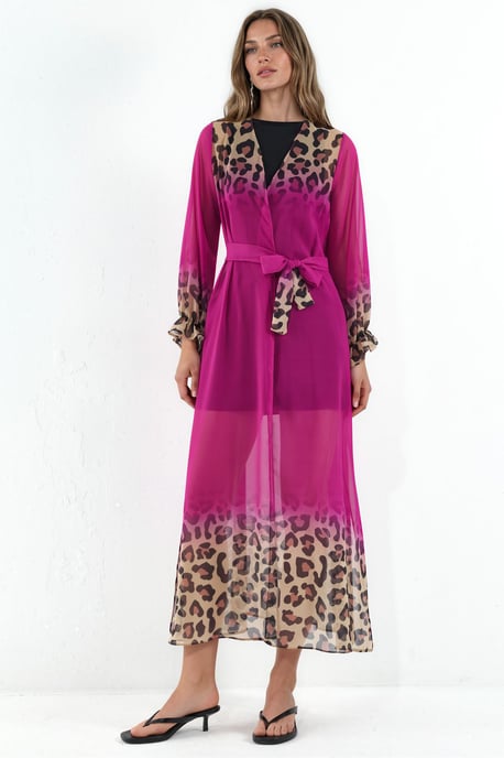 Geprinte Maxi Chiffon Mouwloze Cover-Up - Image 1