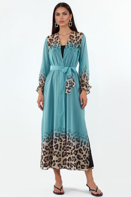 Geprinte Maxi Chiffon Gelaagde Cover-Up - Image 1