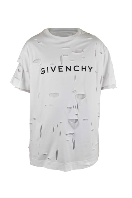 Givenchy T-shirt met 2 lagen en gaatjes Wit - Image 1